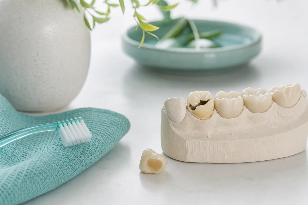 Dental crown used to restore a broken tooth