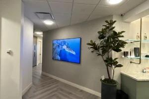 toothbar calgary clinic hallway wall display
